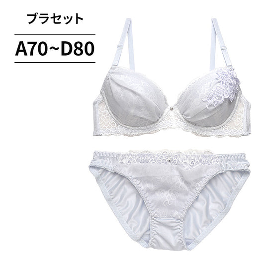 脇高ブラ＆ショーツセット 花柄レース×シフォン 【ABCDサイズ】 ba1050a