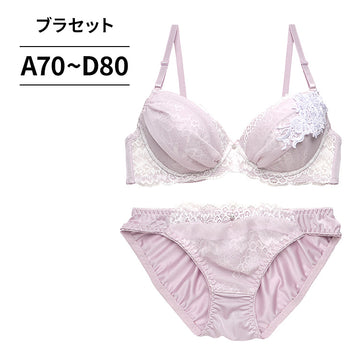 脇高ブラ＆ショーツセット 花柄レース×シフォン 【ABCDサイズ】 ba1050b