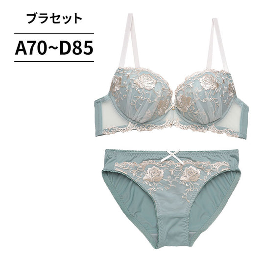 ブラ＆ショーツセット 花柄刺繍 【ABCDサイズ】 ba1053b