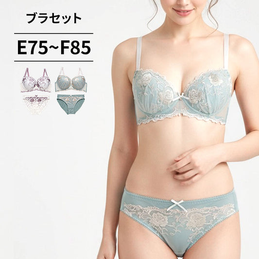 ブラ＆ショーツセット 花柄刺繍【EFサイズ】ba1054