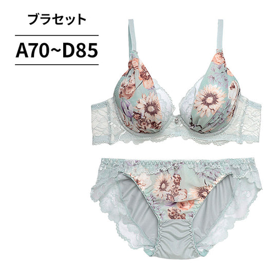 脇高ブラ＆ショーツセット 花柄プリントシフォン 【ABCDサイズ】 ba1057a