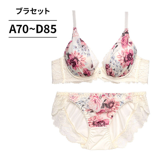 脇高ブラ＆ショーツセット 花柄プリントシフォン 【ABCDサイズ】 ba1057b