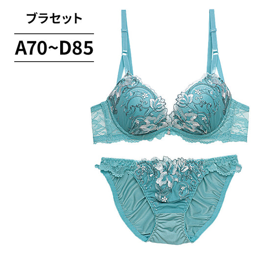脇高ブラ＆ショーツセット 花柄刺繍 【ABCDサイズ】 ba1058b