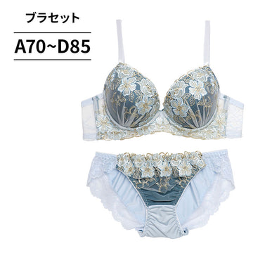 脇高ブラ＆ショーツセット 花柄刺繍 【ABCDサイズ】 ba1065a