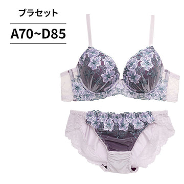 脇高ブラ＆ショーツセット 花柄刺繍 【ABCDサイズ】 ba1065b