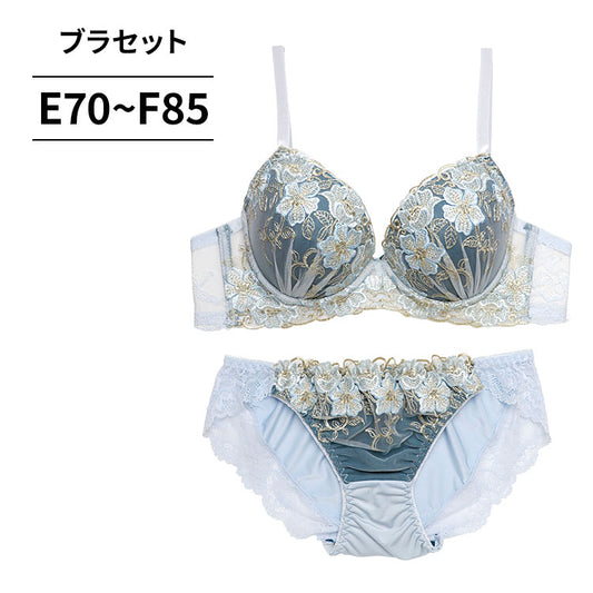 脇高ブラ＆ショーツセット 花柄刺繍【EFサイズ】ba1066a