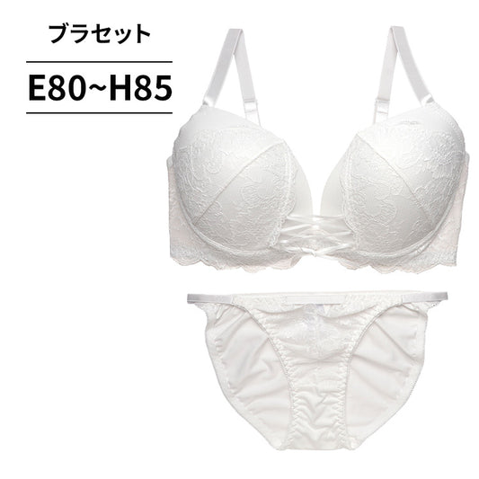 脇高ブラ＆ショーツセット レースアップデザイン【EFGHサイズ】 ba1072b