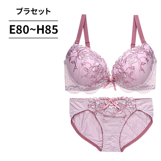 ブラ＆ショーツセット 花柄刺繡【EFGHサイズ】 ba1073b