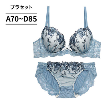 脇高ブラ＆ショーツセット 花柄刺繍 【ABCDサイズ】 ba1075b