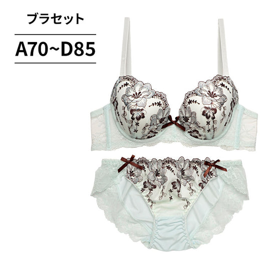 脇高ブラ＆ショーツセット 花柄刺繍 【ABCDサイズ】 ba1076a