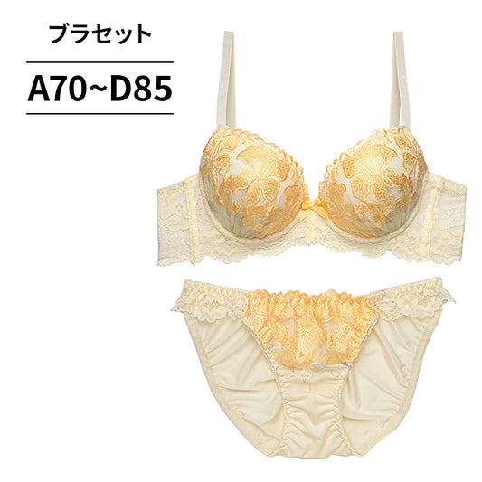 脇高ブラ＆ショーツセット 花柄刺繍 【ABCDサイズ】 ba1081a