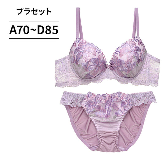 脇高ブラ＆ショーツセット 花柄刺繍 【ABCDサイズ】 ba1081b