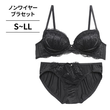 ノンワイヤーブラ＆ショーツセット レース×ストリングショーツ 【S/M/L/LLサイズ】 ba1084a