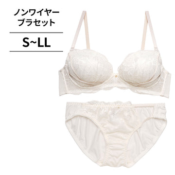 ノンワイヤーブラ＆ショーツセット レース×ストリングショーツ 【S/M/L/LLサイズ】 ba1084b