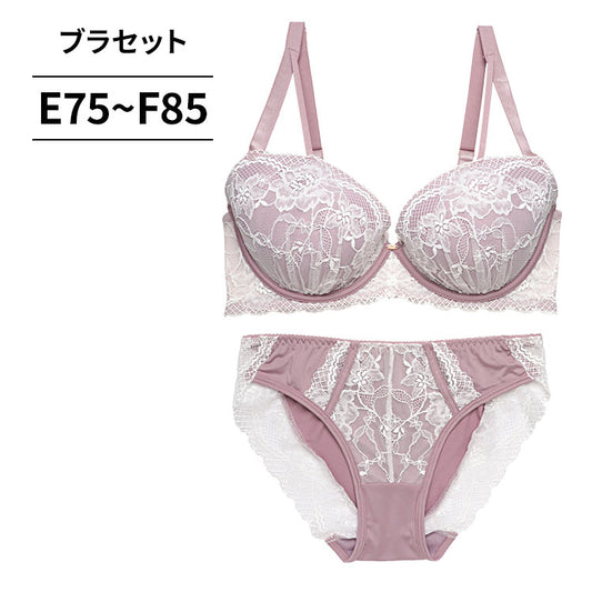 ブラ＆ショーツセット レース×ストリング【EFサイズ】ba1087b