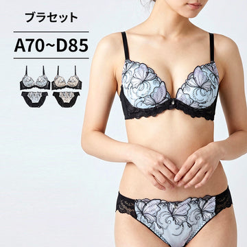 ブラ＆ショーツセット 蝶柄刺繍 【ABCDサイズ】 ba1088