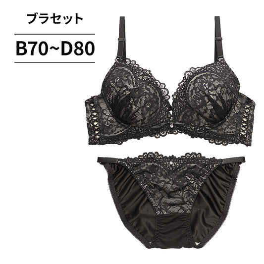 ブラ＆ショーツセット レース×サイド編み上げ 【BCDサイズ】 ba1092a