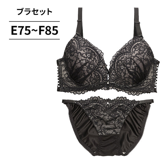 ブラ＆ショーツセット レース×サイド編み上げ【EFサイズ】ba1093a