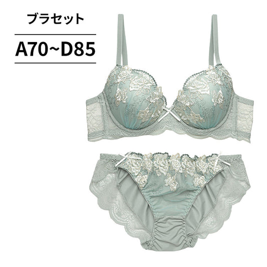 脇高ブラ＆ショーツセット 花柄刺繍 【ABCDサイズ】 ba1095a