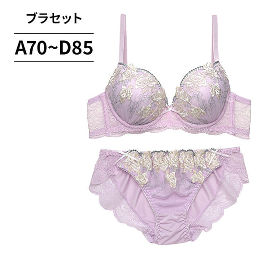 脇高ブラ＆ショーツセット 花柄刺繍 【ABCDサイズ】 ba1095b