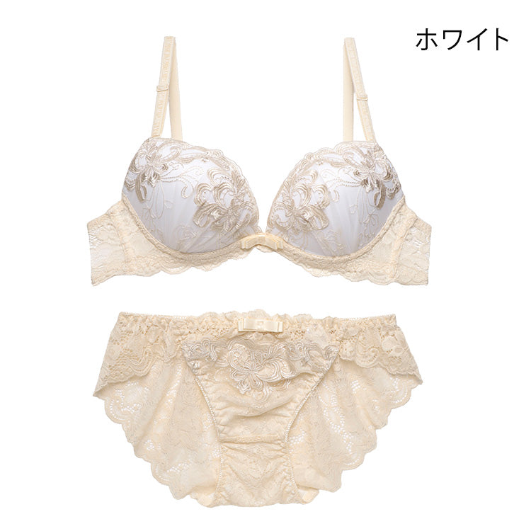 ブラ＆ショーツセット アンティーク風刺繍 【ABCDサイズ】 ba1107