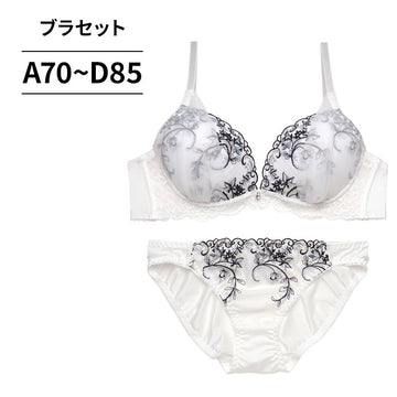 ブラ＆ショーツセット 花柄刺繍 【ABCDサイズ】 ba1108a