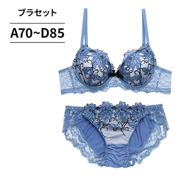 脇高ブラ＆ショーツセット 花柄刺繍 【ABCDサイズ】 ba1118b