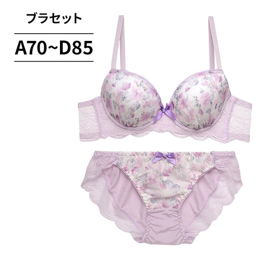 脇高ブラ＆ショーツセット 花柄刺繍 【ABCDサイズ】 ba1119b