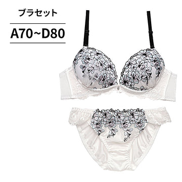 ブラ＆ショーツセット 花柄刺繍 【ABCDサイズ】 ba1128b