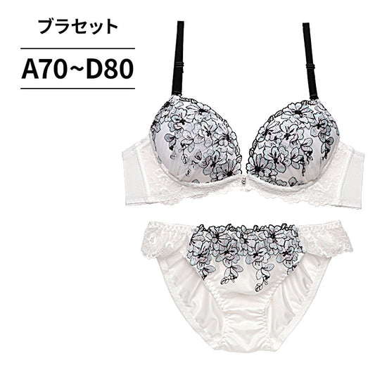 ブラ＆ショーツセット 花柄刺繍 【ABCDサイズ】 ba1128b