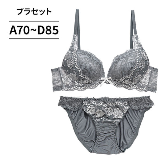脇高ブラ＆ショーツセット レース×刺繍 【ABCDサイズ】 ba1137a