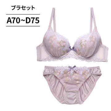 ブラ＆ショーツセット 花柄刺繍 【ABCDサイズ】 ba1142a
