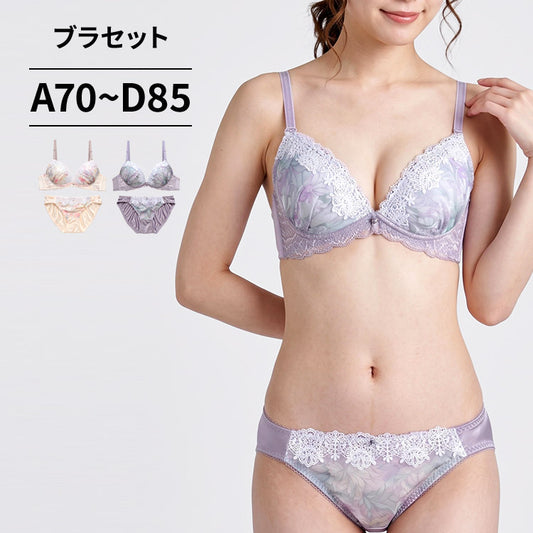 ブラ＆ショーツセット 花柄シフォン 【ABCDサイズ】 ba1143