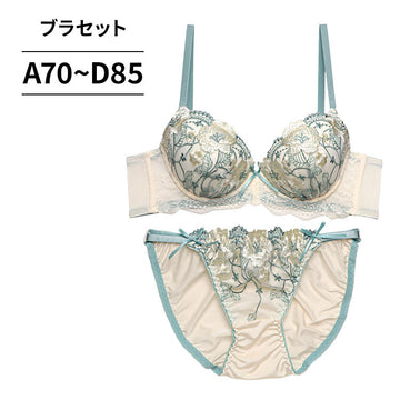 脇高ブラ＆ショーツセット 花柄刺繍 【ABCDサイズ】 ba1148a