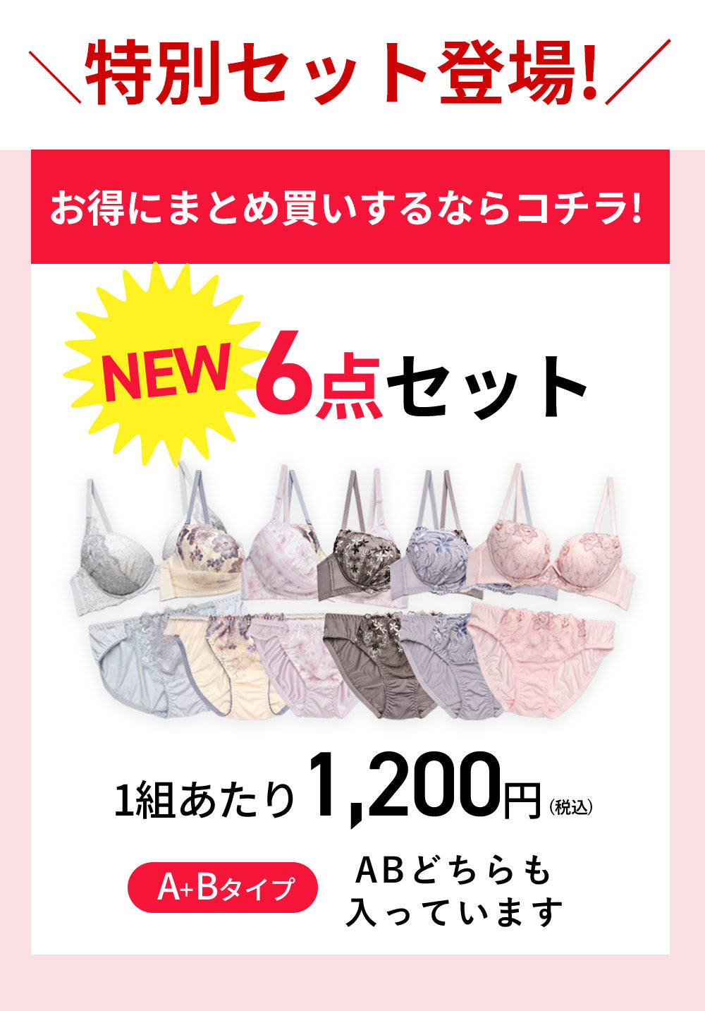 お得にまとめ買いするなら、A、Bタイプどちらも入った6点セット