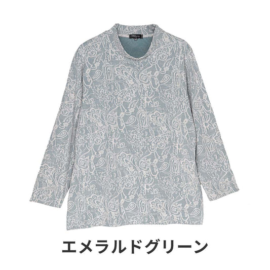 シニア 長袖ジャガードTシャツ レディース