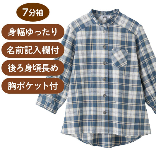 乾燥機対応 斜め釦ホールブラウス sa3721